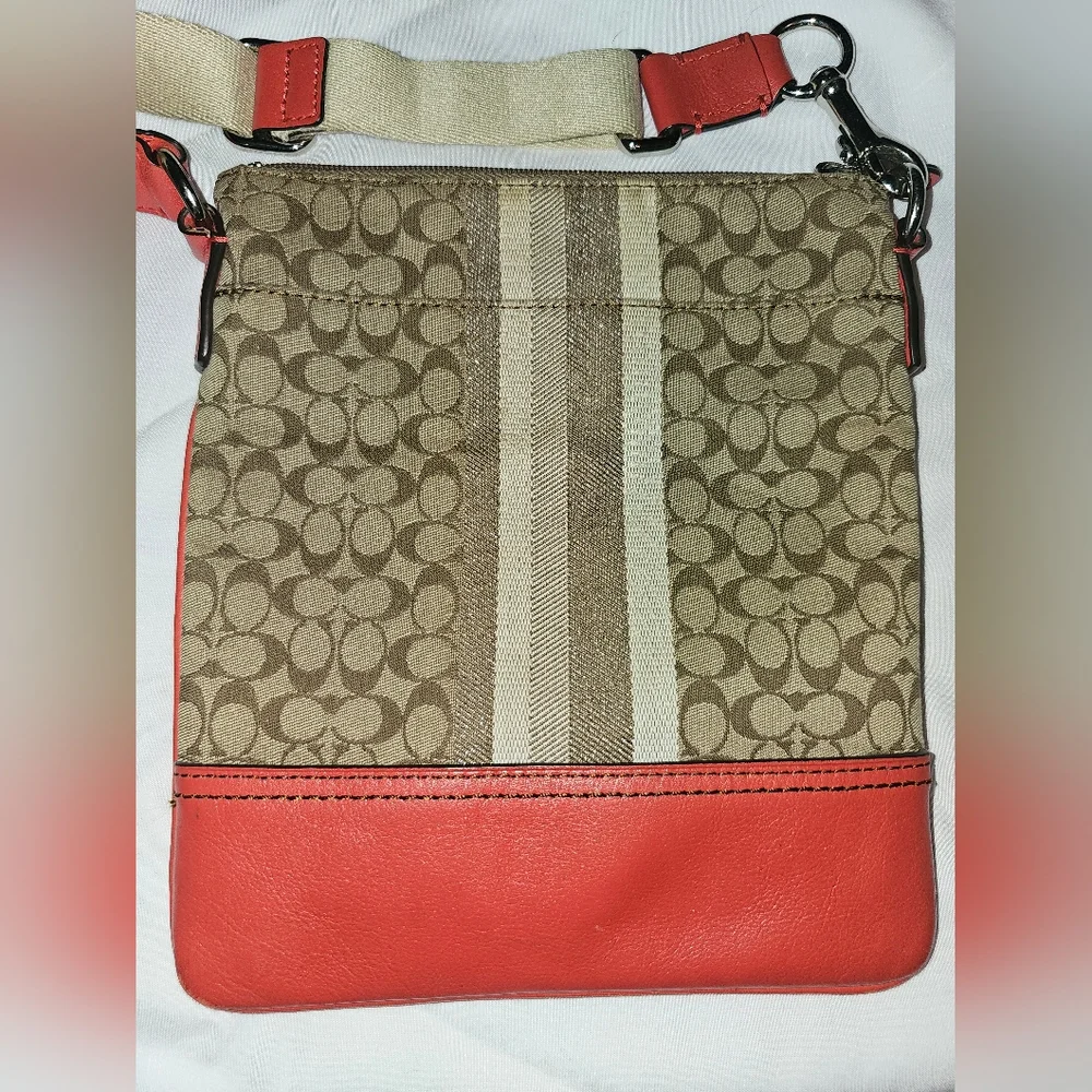 Coach Y2K Signature C Logo Crossbody Bag Orange And Tan